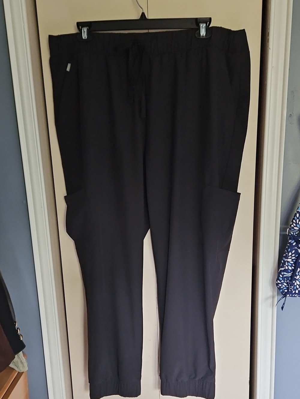 Hanes Black Cargo Joggerbottom Lightweight Material Pant Drawstring Waist Sz 3xl